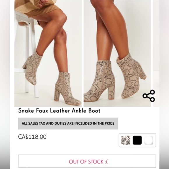 Faux Snake Skin Ankle Boots - Picture 2 of 5